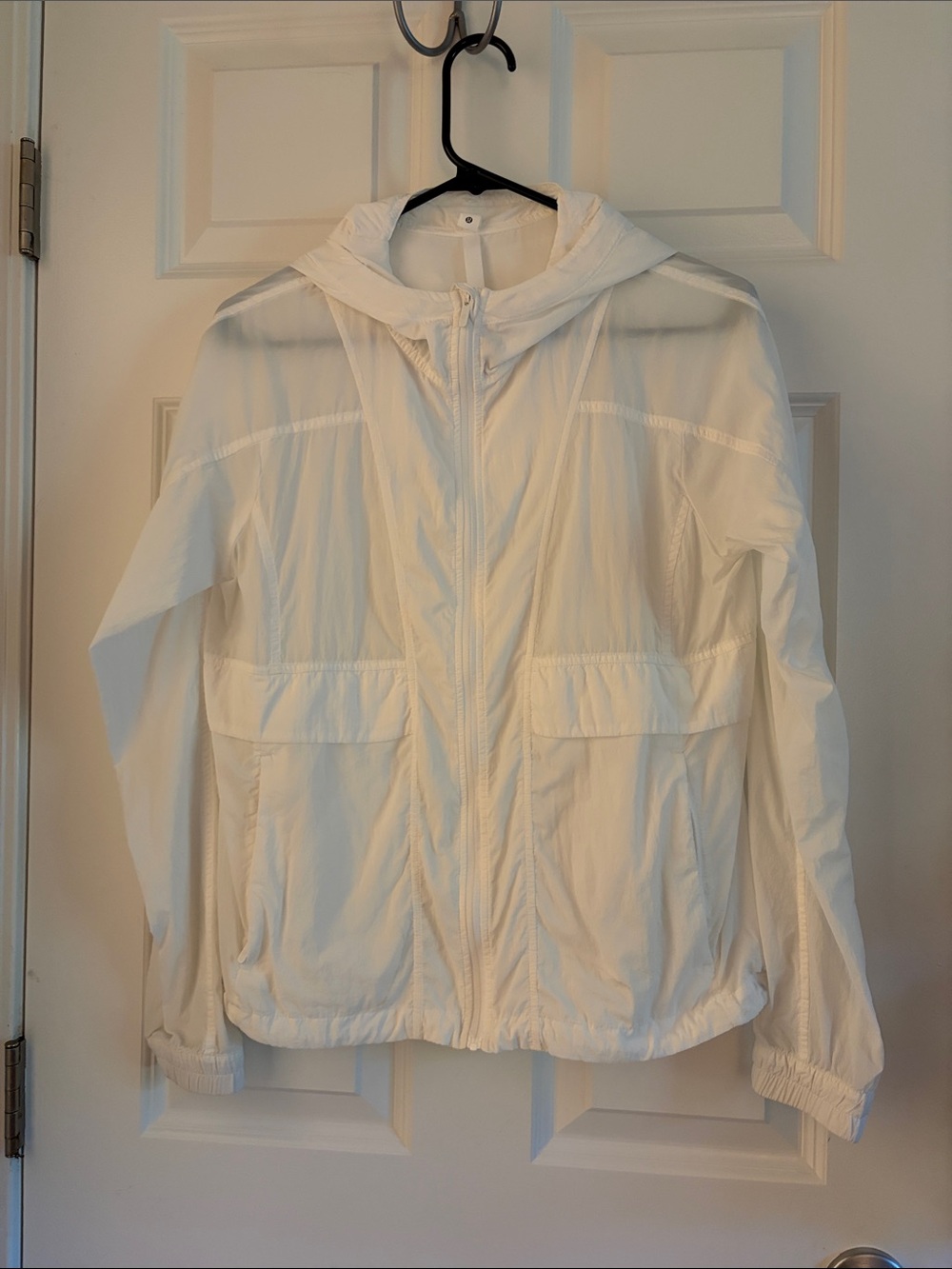 lululemon athletica White Hooded Lightweight Windbreaker Jacket